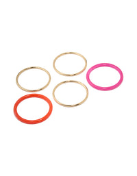 Gold Red & Pink Bangles 5-Pack - link has visual effect only