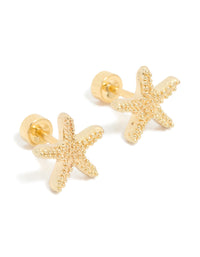 Kids Gold Plated Surgical Steel Starfish Stud Earrings - link has visual effect only