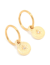 Gold Plated Surgical Steel Thin Disc Star Clicker Eaerings - link has visual effect only