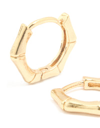 Gold Plated Surgical Steel Bamboo Clicker Earrings - link has visual effect only