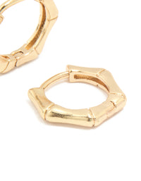 Gold Plated Surgical Steel Bamboo Clicker Earrings - link has visual effect only