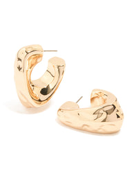 Gold Molten Triangle Hoop Earrings - link has visual effect only