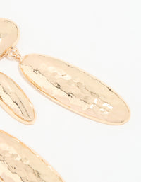 Gold Hammered Oval Drop Earrings - link has visual effect only