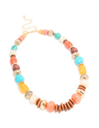 Multicoloured Beaded Acrylic Necklace - link has visual effect only