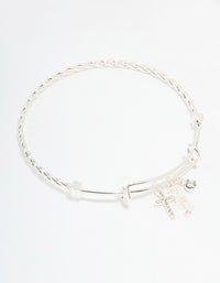 Silver Plated Cross & Faith Bangle - link has visual effect only