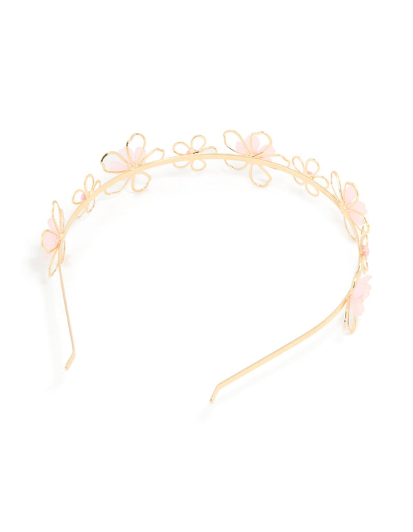 Gold Pearl Flower Headband
