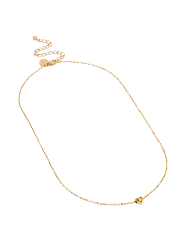 Waterproof Gold Plated Stainless Steel Mini Heart Letter S Necklace