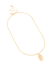 Waterproof Gold Plated Stainless Steel Cancer Tab Necklace - link has visual effect only