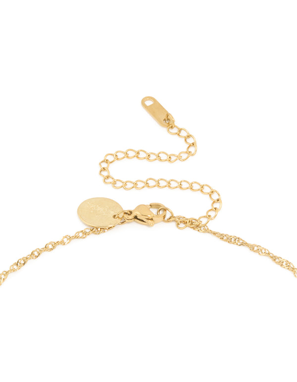 Waterproof Gold Plated Stainless Steel Virgo Tab Necklace