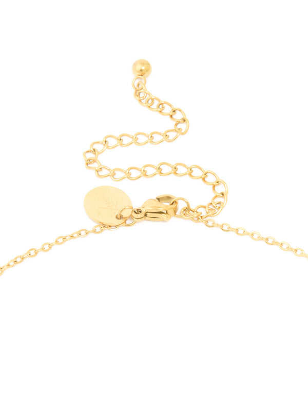 Waterproof Gold Plated Stainless Steel Large Bubble Letter J Necklace