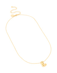 Waterproof Gold Plated Stainless Steel Large Bubble Letter E Necklace - link has visual effect only