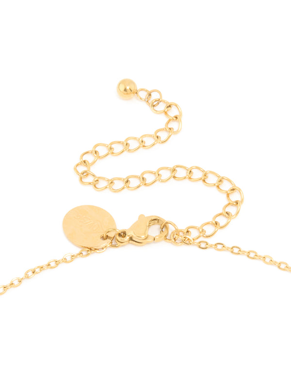 Waterproof Gold Plated Stainless Steel Large Bubble Letter L Necklace