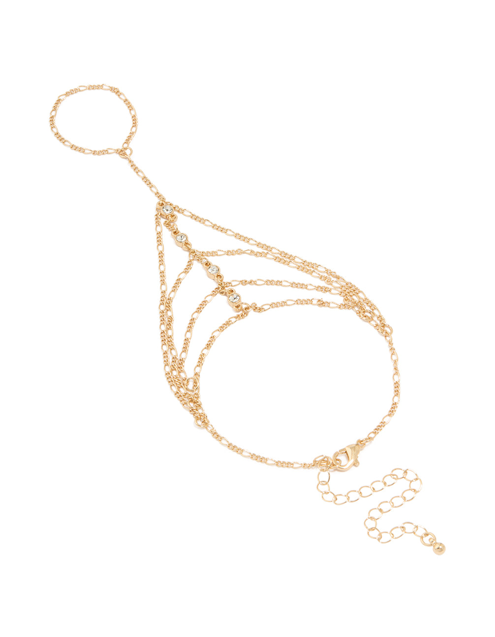 Gold Diamante Layered Hand Chain