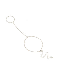 Silver Dainty Ball Hand Chain - link has visual effect only