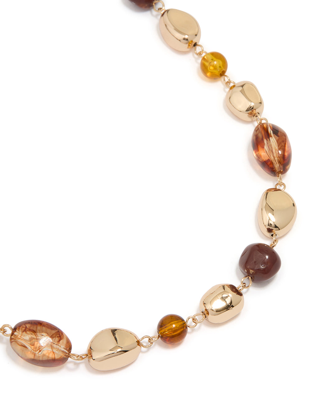 Gold Neutral Beaded Short Necklace