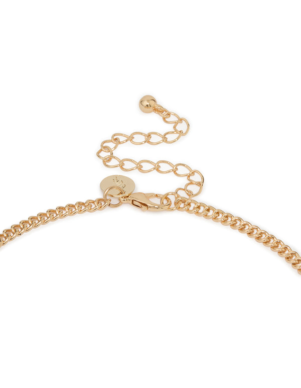 Antique Gold Laser Cut Patterned Necklace