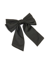 Black Fabric Medium Basic Bow Clip - link has visual effect only