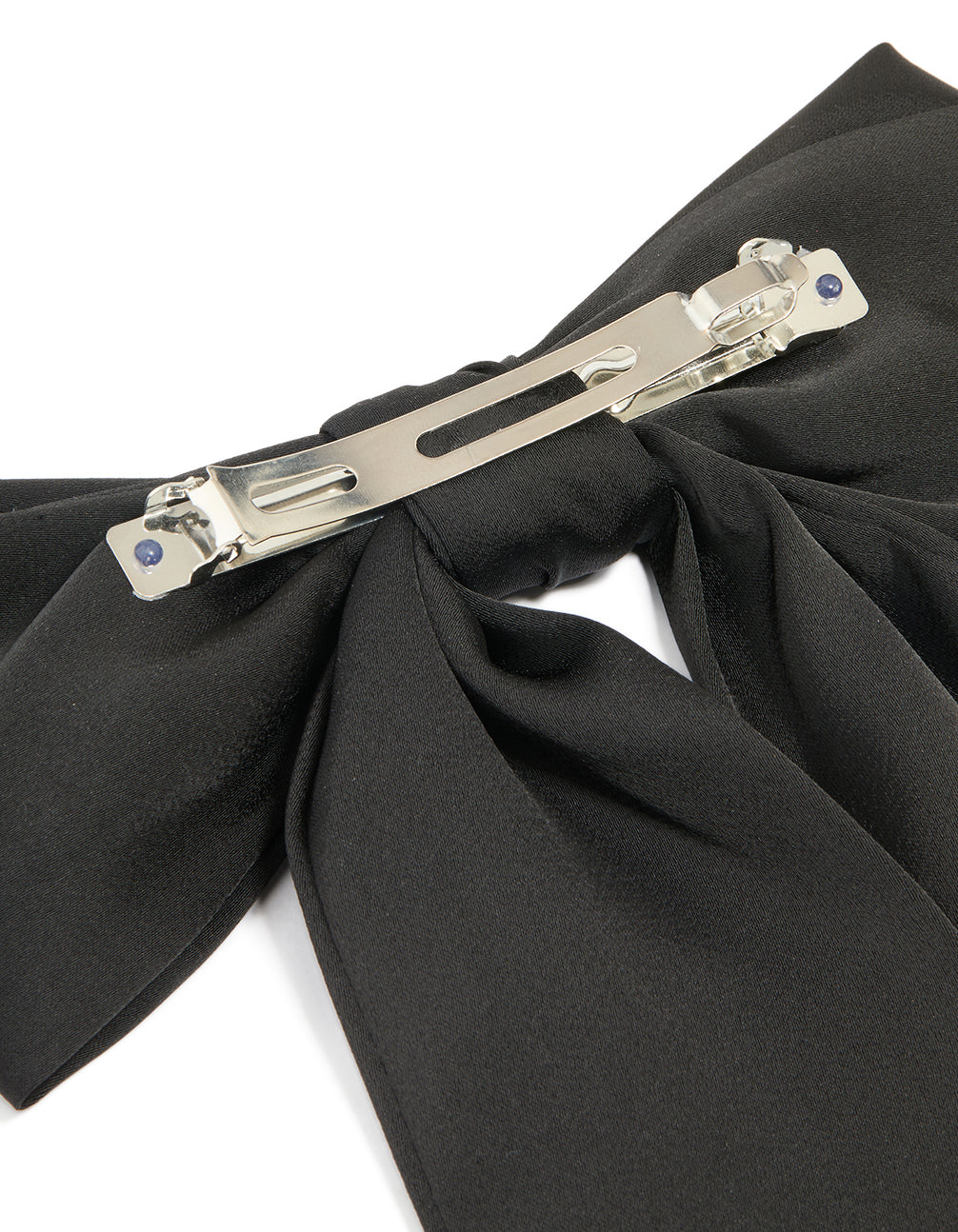 Black Fabric Medium Basic Bow Clip
