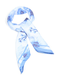 Blue Watercolor Floral Fabric Scarf - link has visual effect only
