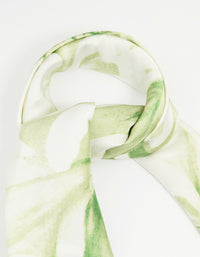 White & Green Watercoloured Fabric Large Scarf - link has visual effect only