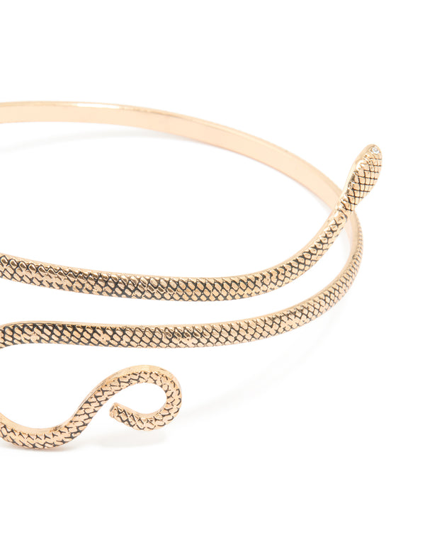 Gold Modern Snake Arm Cuff