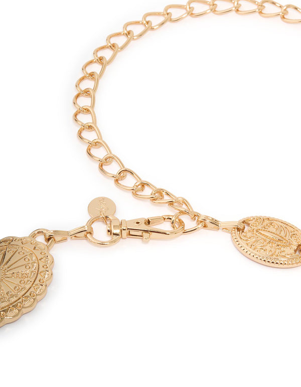 Gold Western Oval Belt