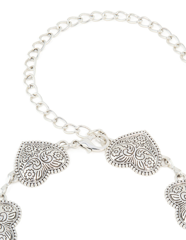 Silver Heart Western Belt