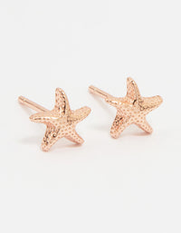 Rose Gold Plated Sterling Silver Starfish Stud Earrings - link has visual effect only