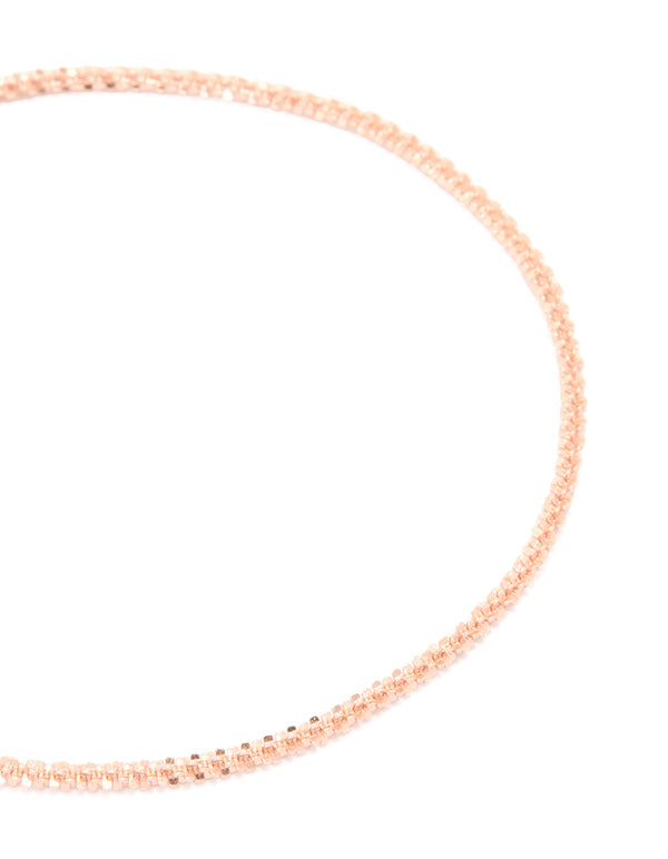 Rose Gold Plated Sterling Silver Fine Chain Bracelet