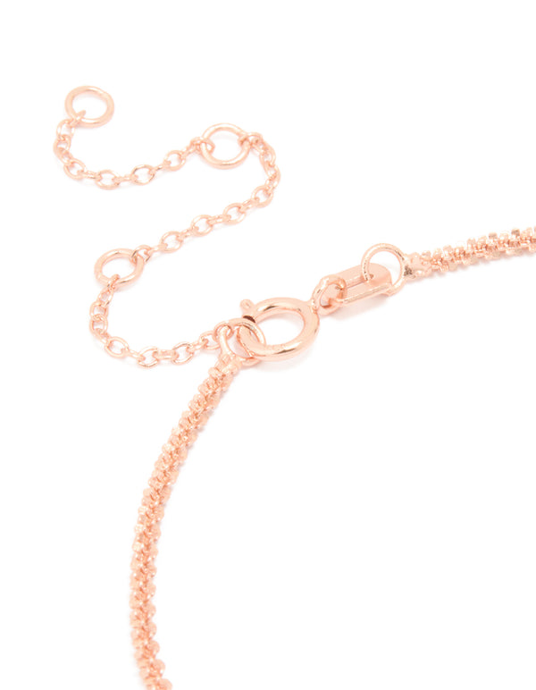 Rose Gold Plated Sterling Silver Fine Chain Bracelet