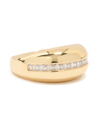 Gold Plated Cubic Zirconia Embellished Line Ring - link has visual effect only