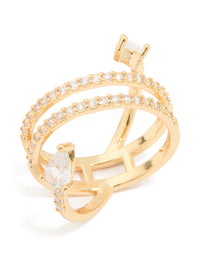 Gold Plated Cubic Zirconia Astrid Ring - link has visual effect only