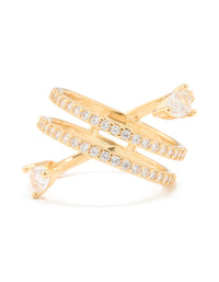 Gold Plated Cubic Zirconia Astrid Ring - link has visual effect only