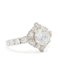 Silver Cubic Zirconia Circle Thin Ring - link has visual effect only