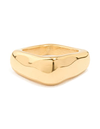 Waterproof Gold Plated Stainless Steel Chunky Bar Ring - link has visual effect only