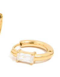 Gold Plated Surgical Steel Prism Hoop Earrings - link has visual effect only