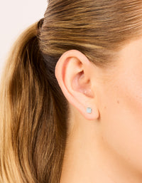 Stainless Steel 4mm Prism Stud Earrings - link has visual effect only