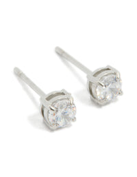 Stainless Steel 4mm Prism Stud Earrings - link has visual effect only