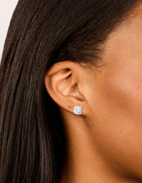 Stainless Steel 8mm Prism Stud Earrings - link has visual effect only