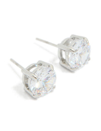 Stainless Steel 8mm Prism Stud Earrings - link has visual effect only