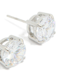 Stainless Steel 8mm Prism Stud Earrings - link has visual effect only