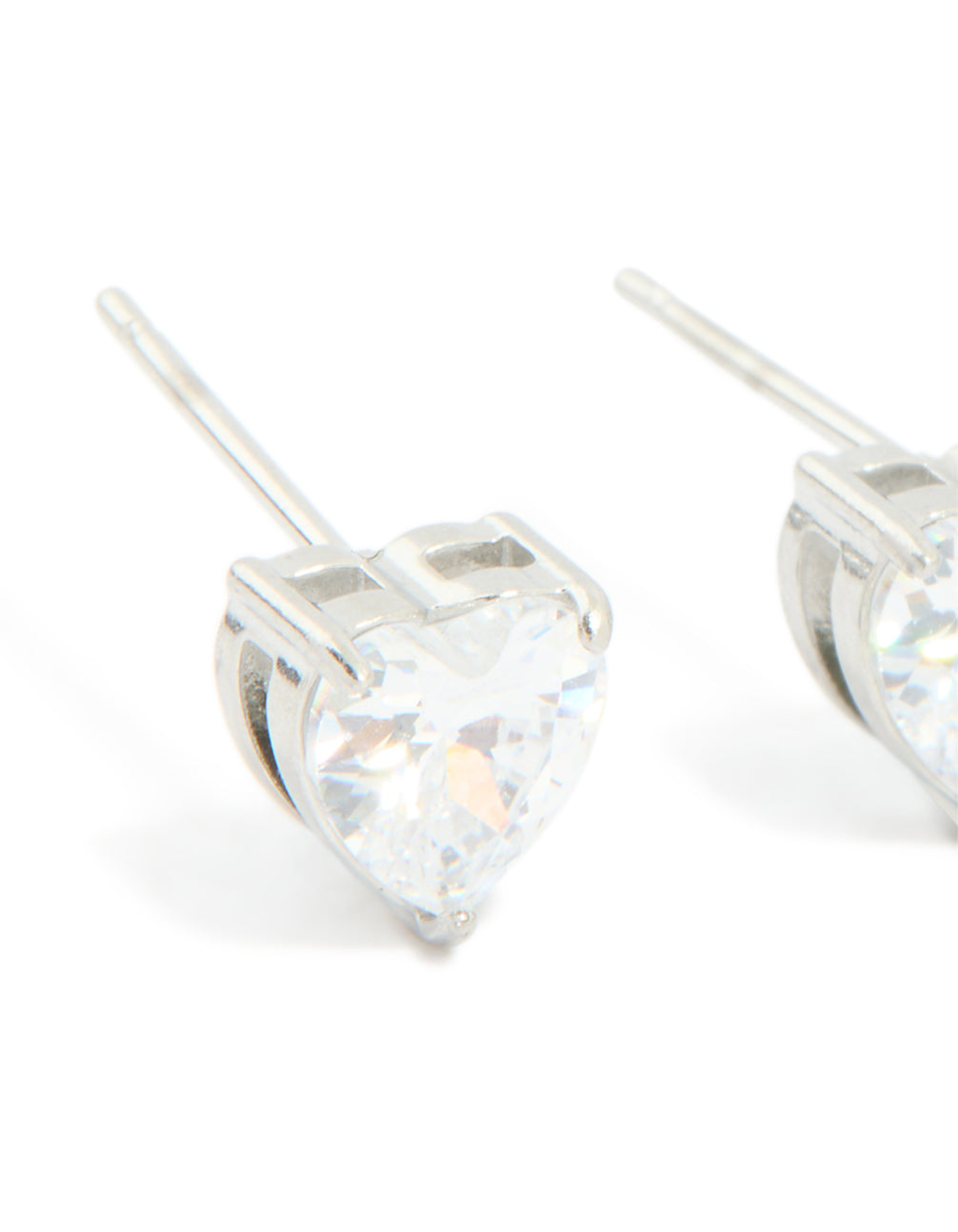 Stainless Steel Heart Prism Stud Earrings