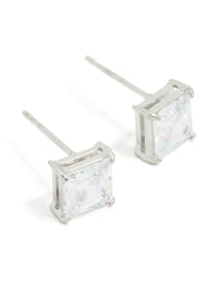 Stainless Steel 6mm Prism Square Stud Earrings - link has visual effect only