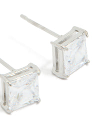 Stainless Steel 6mm Prism Square Stud Earrings - link has visual effect only