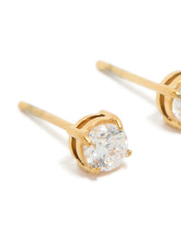 Gold Plated Surgical Steel 4mm Prism Stud Earrings - link has visual effect only