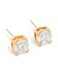 Gold Plated Surgical Steel 6mm Prism Stud Earrings - link has visual effect only