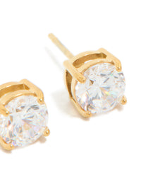 Gold Plated Surgical Steel 6mm Prism Stud Earrings - link has visual effect only