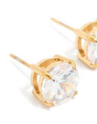 Gold Plated Surgical Steel 8mm Prism Stud Earrings - link has visual effect only