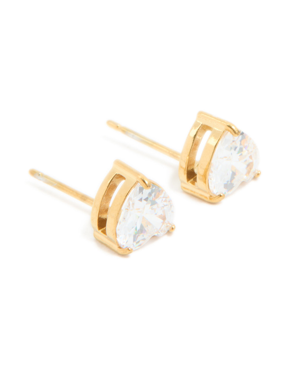 Gold Plated Surgical Steel Heart Prism Stud Earrings