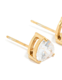 Gold Plated Surgical Steel Heart Prism Stud Earrings - link has visual effect only